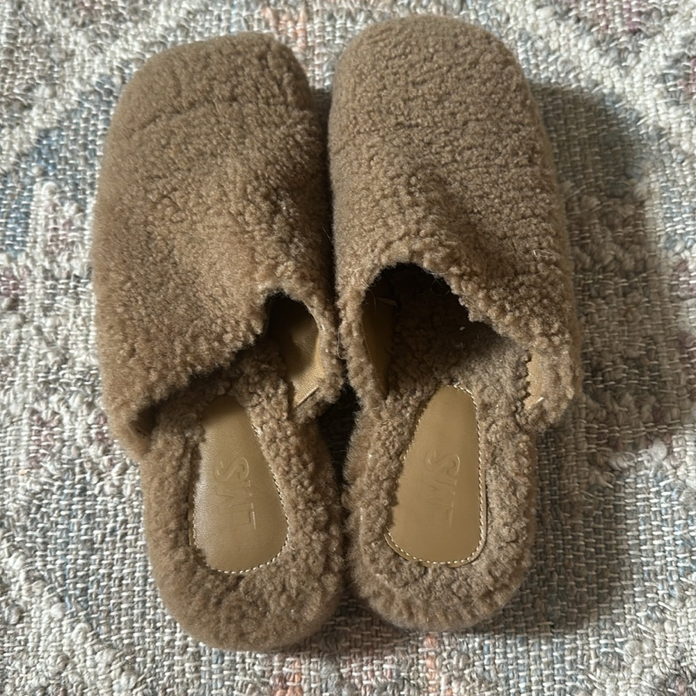 LMS the Yoko Brown Sherpa teddy clogs mules women’s 38 EU - Picture 7 of 9